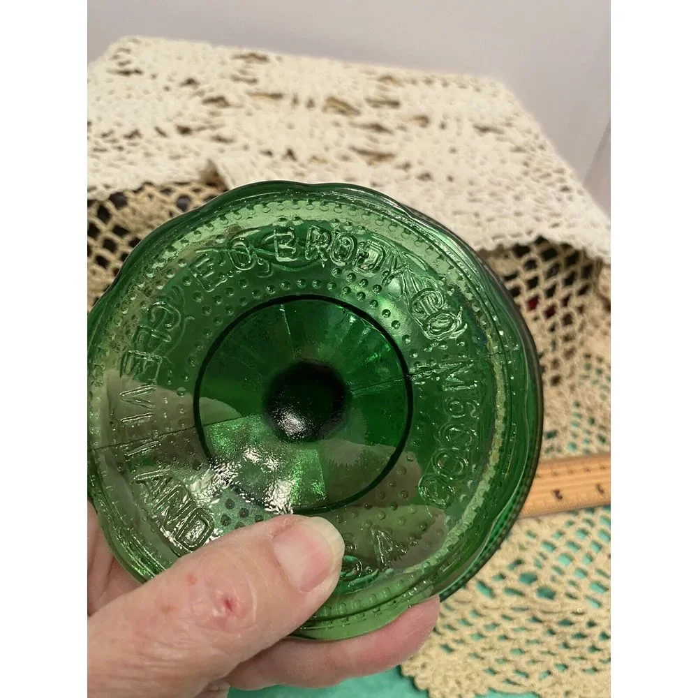 Vintage E.O. Brody Co Pedestal Serving Bowl M6000 Emerald Green Cleveland OH USA